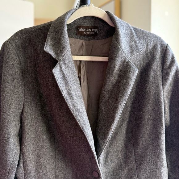 Vintage Haberdashery by Personal Gray Wool Women's Jacket Blazer Suit Size Large - Picture 3 of 3